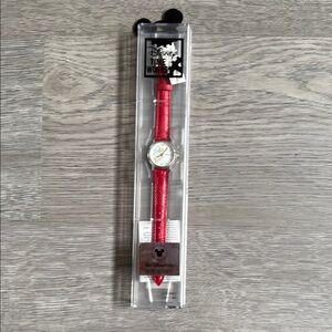 Disney Time Works Vintage Tinkerbell Red Watch